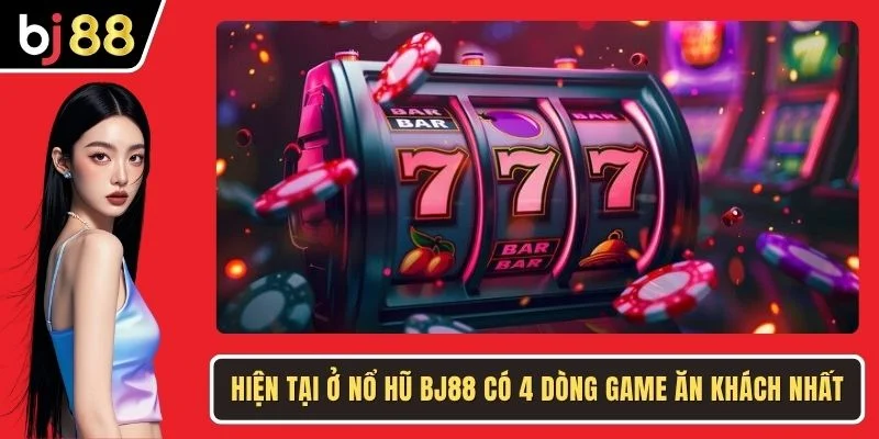 Hiện tại ở nổ hũ BJ88 có 4 dòng game ăn khách nhất